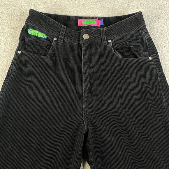 Empyre Corduroy Pants Womens 2 Black High Rise Tori Skater 26 X 30 Streetwear - Picture 3 of 12